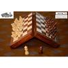 Wooden Handcrafted Foldable Magnetic Chess Board Set with Magnetic Pieces and Extra Queens for 2 Players Kids and Adults