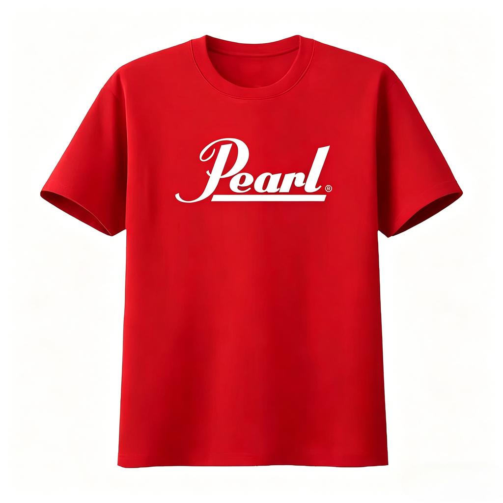Pearl Drums Logo T-Shirt Schwarz Weiß Rocke deinen Stil mit ikonischem Vintage Unisex Weichem Herren Unisex und Damen 2026 Sommer Neues T-Shirt