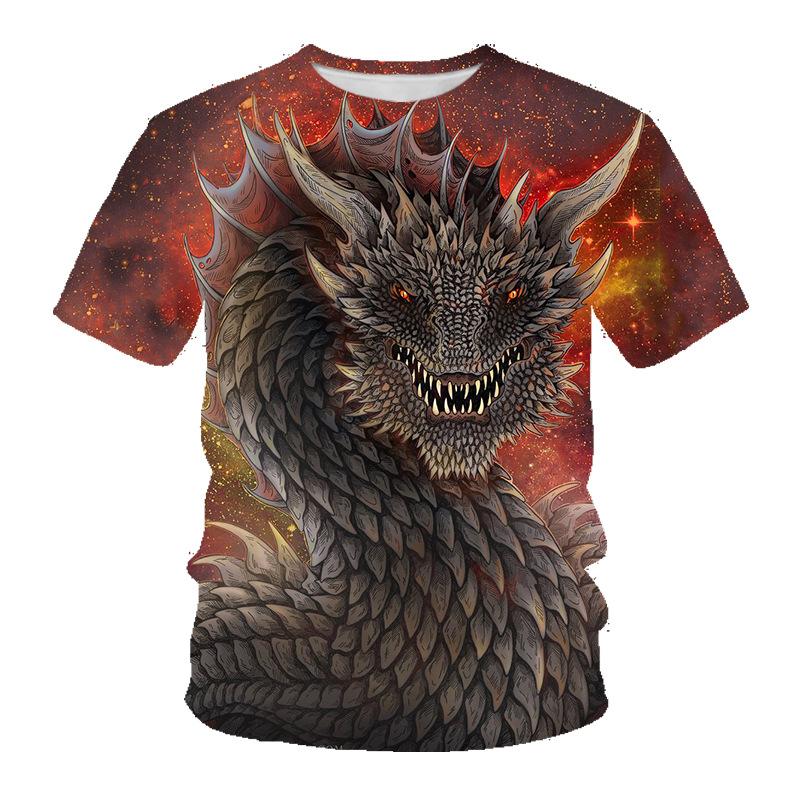 T-shirt Esclusivamente da Uomo, T-shirt a Maniche Corte Girocollo Stampata Digitalmente 3D 2XL
