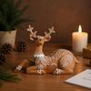 Deer Figurine Home Decor Resin Glitter Elk Sculpture Deer Statue Christmas Decor for Living Room Bedroom Photo Prop Home Nursery