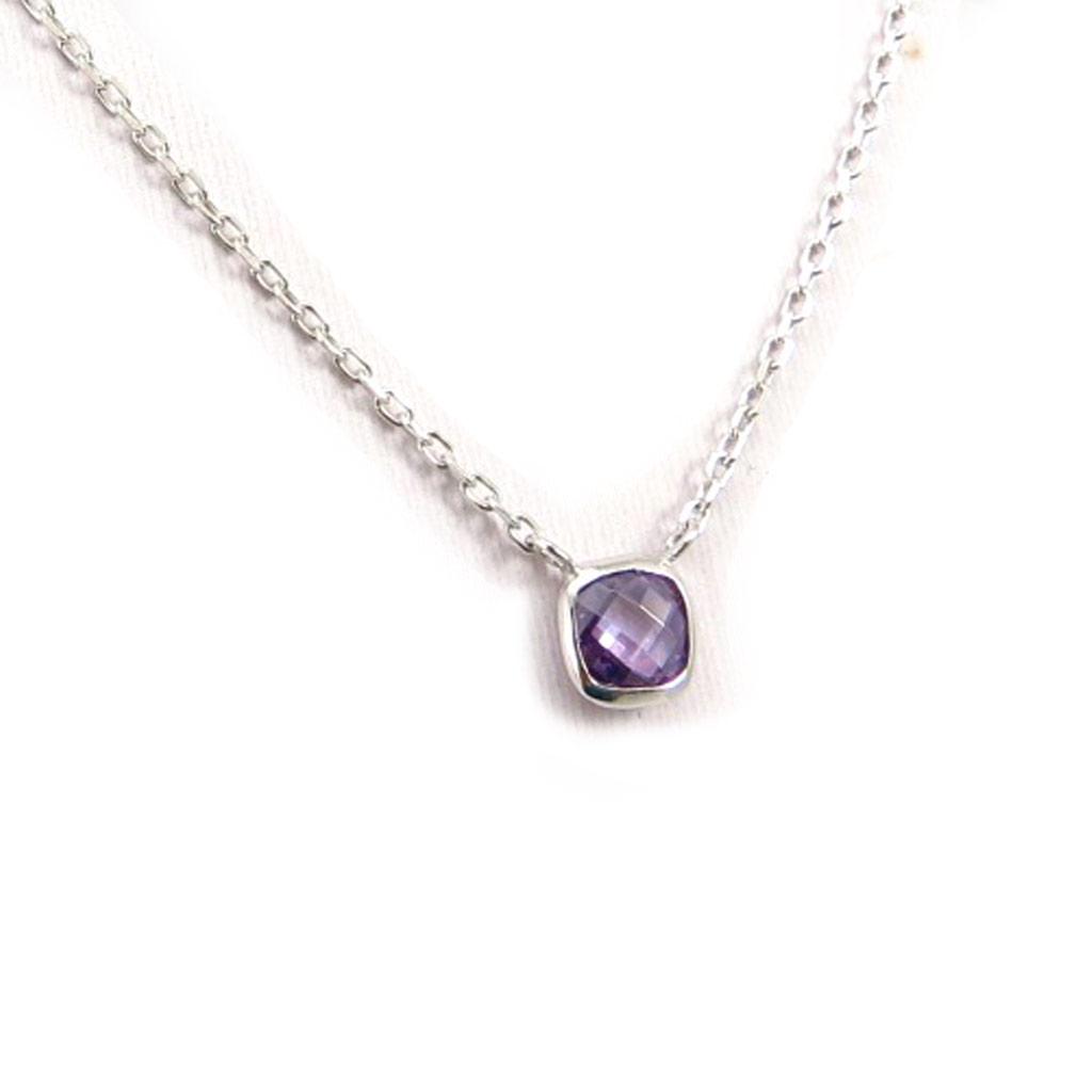 Les Trésors De Lily [K5892] - Silver 'Linda' Amethyst Necklace
