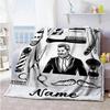 Haircut Elements Personalized Text Blanket Cozy Customizable Blanket Soft Warm Cozy Throw For Couch Chair Bedding Picnics Ideal for All Seasons