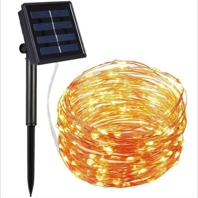 33ft 100 LED Waterproof Solar String Lights, Copper Wire String Lights for Christmas, Patio,