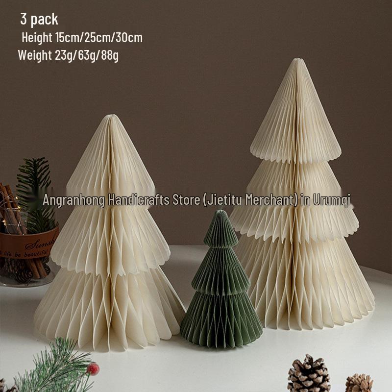 2025 Origami Christmas Tree Ornaments & Tabletop Decorations - Perfect for Holiday Scenes & Photography Props