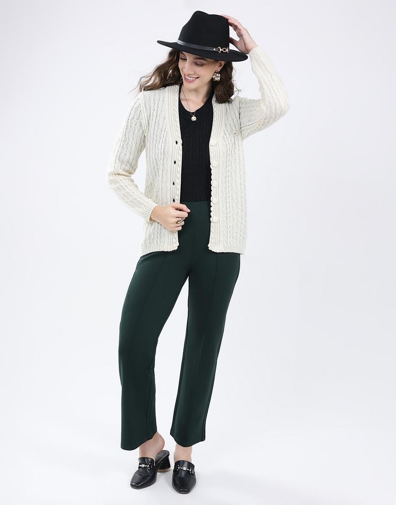 MONTE CARLO Women's V Neck Full Sleeve Cardigan