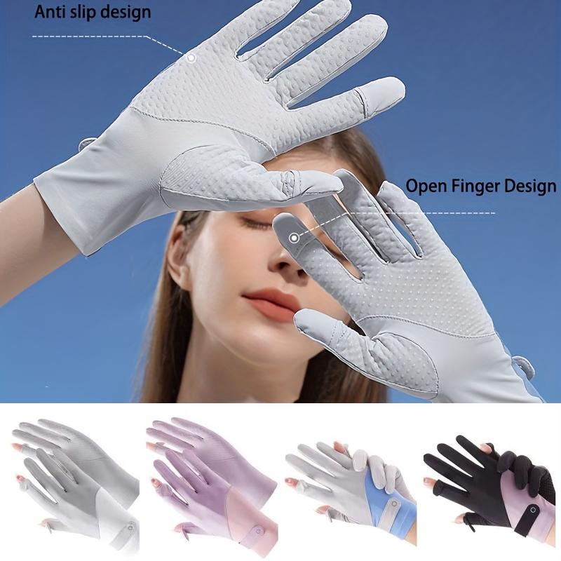 Summer Gloves Breathable Women Thin Ice Silk Cycling Driving Gloves Touch Screen Quick Dry Sunscreen Non-slip Riding Gloves