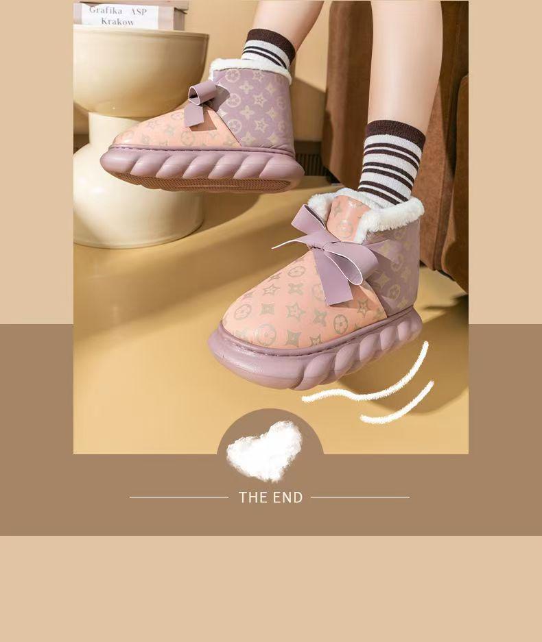 Women's Warm Waterproof Velvet-Lined Snow Boots - Non-Slip, Fashionable Thick Sole