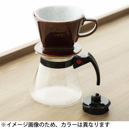 Kalita Coffee Drip Set, 102-Roto Set N, ceramic dripper set for 2-4 people, with a fast 3-hole brewer that extracts the full flavor before any impurit