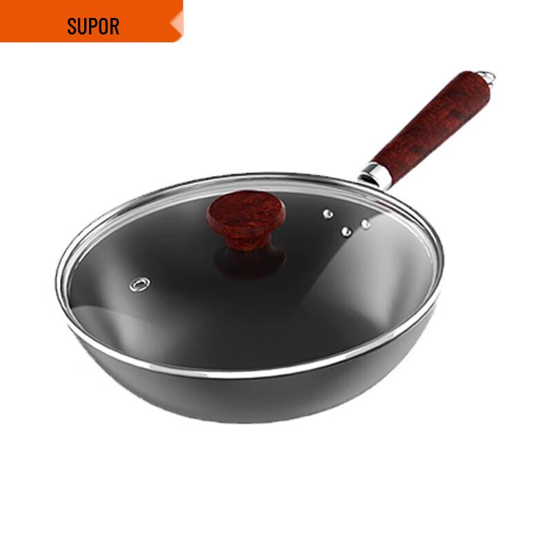 SUPOR 32cm Refined Iron Non-Coated Wok