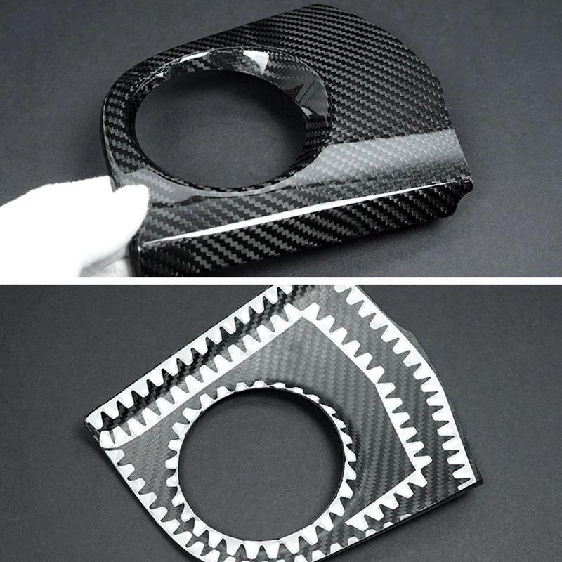 A03E-Real Hard Carbon Fiber Car Main Driver Side Panel Sticker Interior Trim Cover For Fiat 500 Abarth Accessories LHD