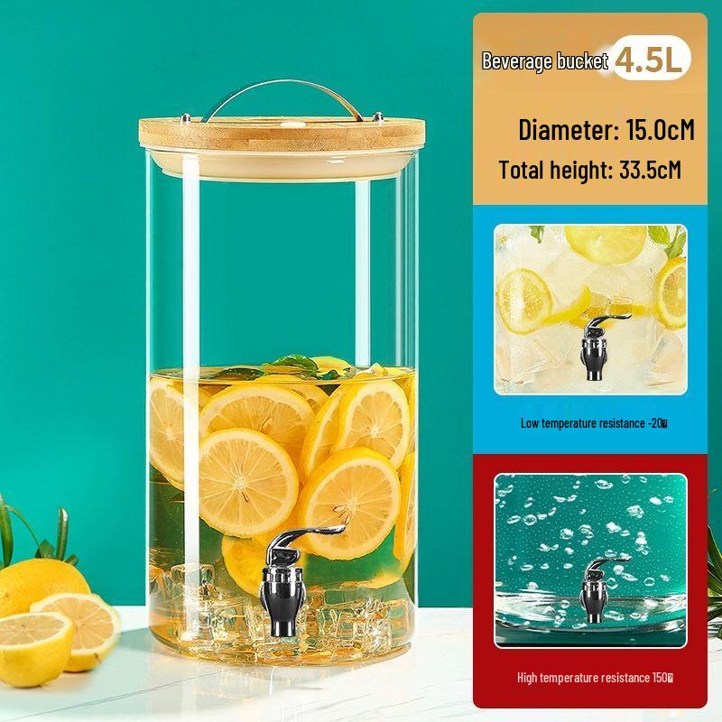 Nierxin Glass Cold Water Jug with Faucet