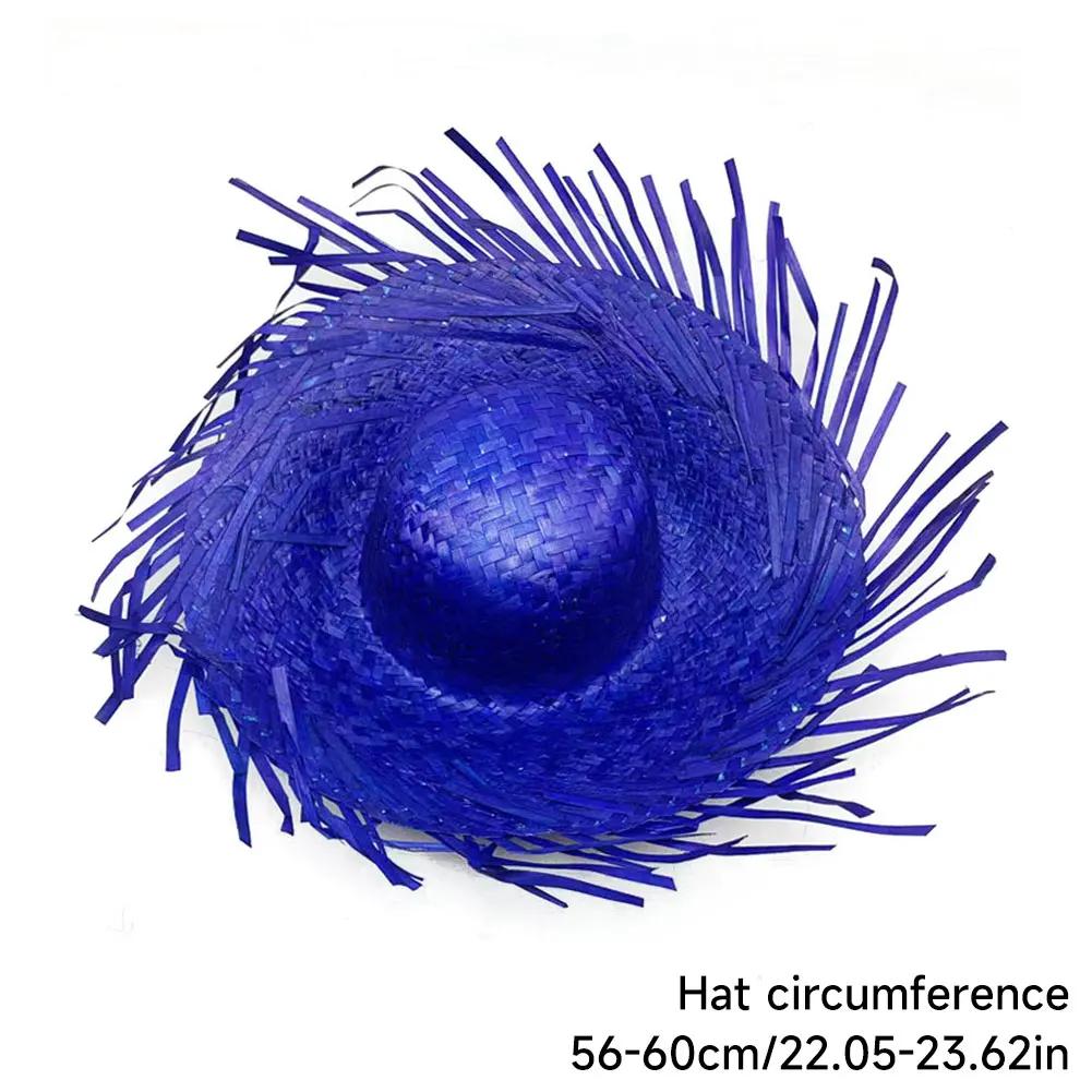 Hand Woven Straw Sun Hat Wide Brim UV Protection Travel Outdoor Hat Lightweight Breathable Sun Visor Hat Summer Travel Headwear