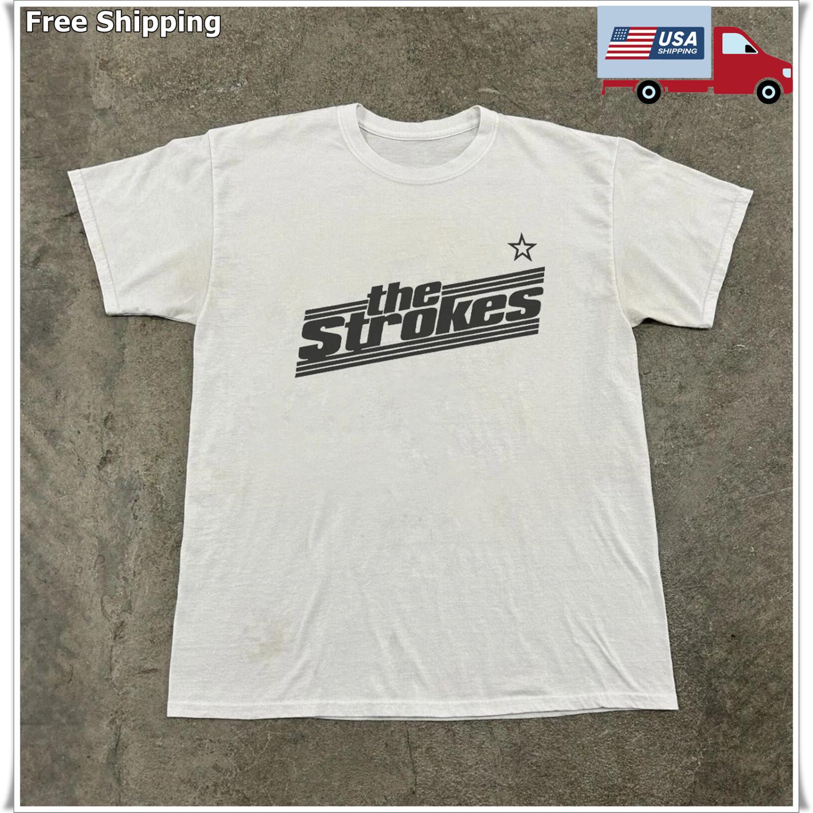The Strokes Star Logo T-shirt, Unisex White T-shirt, Size S-5XL S