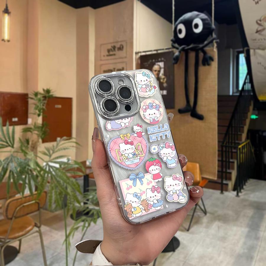 Sanrio Hello Kitty Cute Silver Phone Case for Apple 16