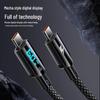 100W Transparent Braided Fast Charging Cable with Digital Display for Huawei and Apple, PD Type-C.
