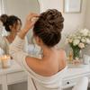 Bun Hair Piece with Loose Waves, Thick Bun Hair Extension for Women, Wavy Bun Hairpiece for Natural