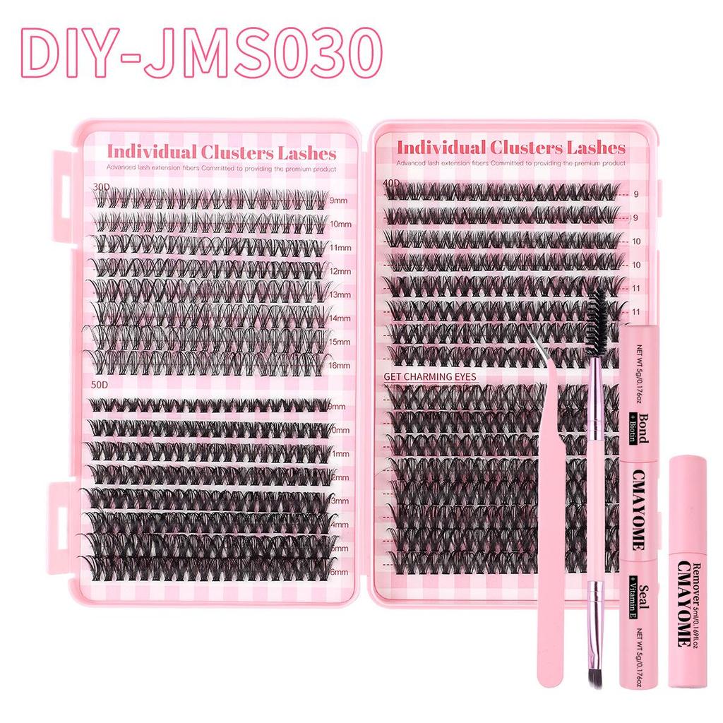 DIY Cross-Border 10D/30D/60D Kluster Ögonfransar Bok: Naturliga, Böjda, D-kurva Segment, Tjocka Lösögonfransar.