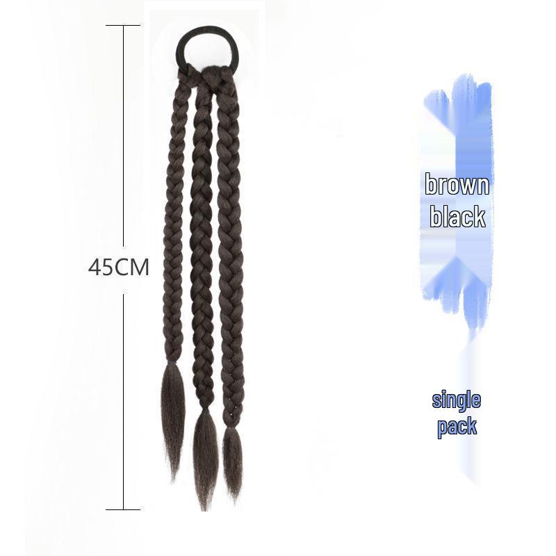 Women's Highlighted Bubble Boxer Braids Wig - Three-Strand Pigtails