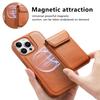 CASENEO For iPhone 16 Pro Magnetic Case PU Leather PC Phone Cover with Detachable Card Holder Kickstand Compatible with MagSafe