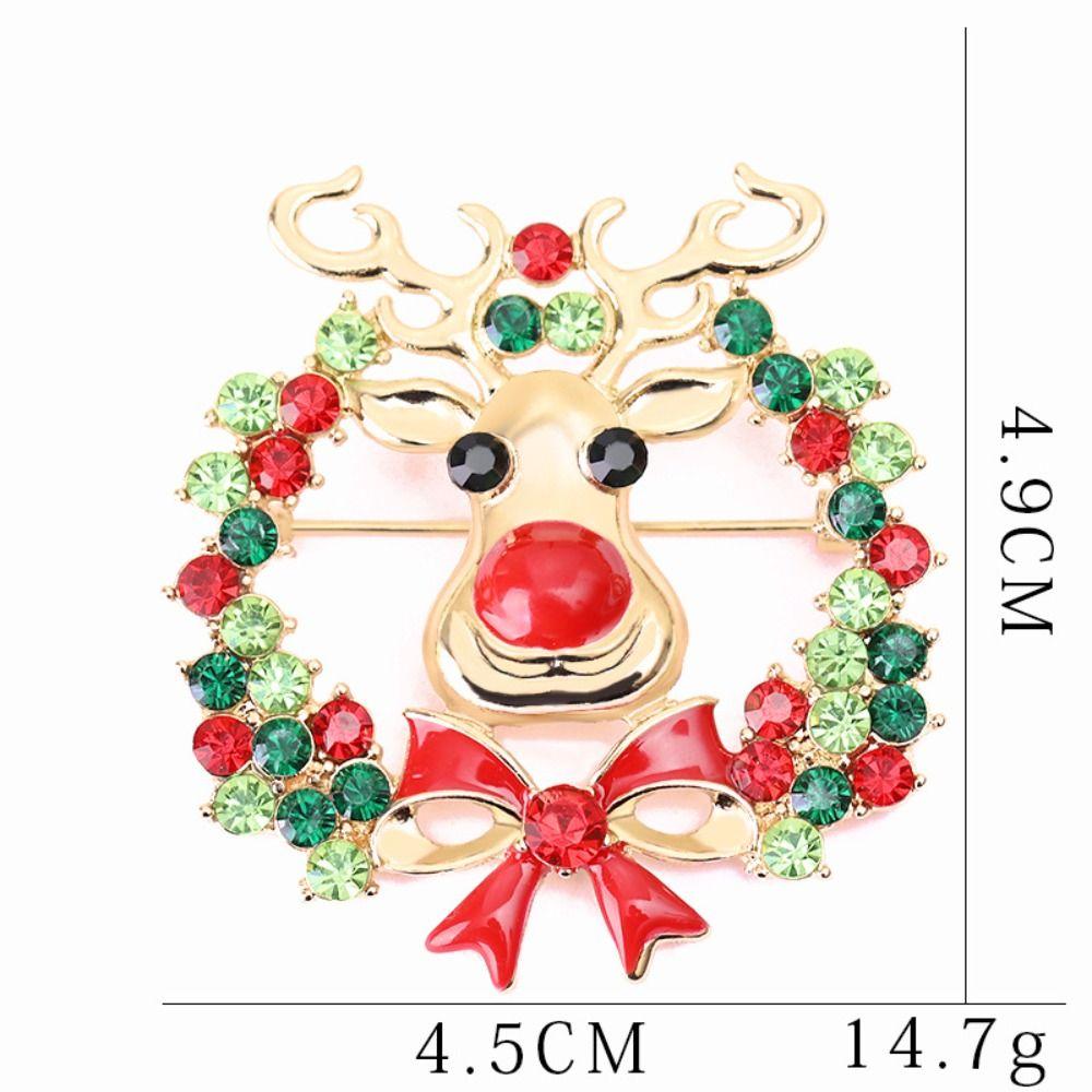 Snowman Santa Rhinestone Badge Fashionable New Year Pins Christmas Brooch  New Year Jewelry
