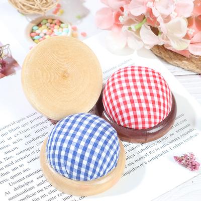 1 pièce Coussin à épingles en forme de boule pour loisirs créatifs avec base en bois Outils de couture pour la maison
