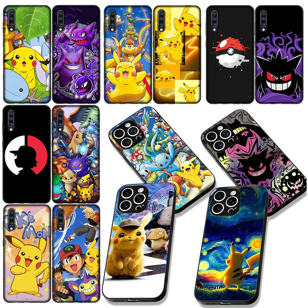 P-Pokemons GO P-Pikachus Gengar Phone Case for Samsung Galaxy S22 S21 S20 FE Ultra Plus A35 A36 A37 A33 A34 A04 A71 Cover Casing