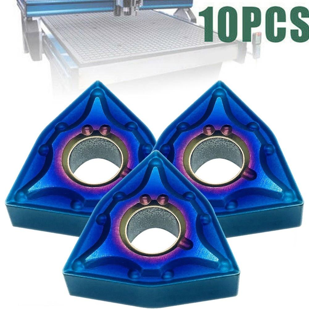 10X HRC45 Blå For NANO WNMG080408 Dreiebenk Dreieverktøy Karbidinnsats Fresemaskin