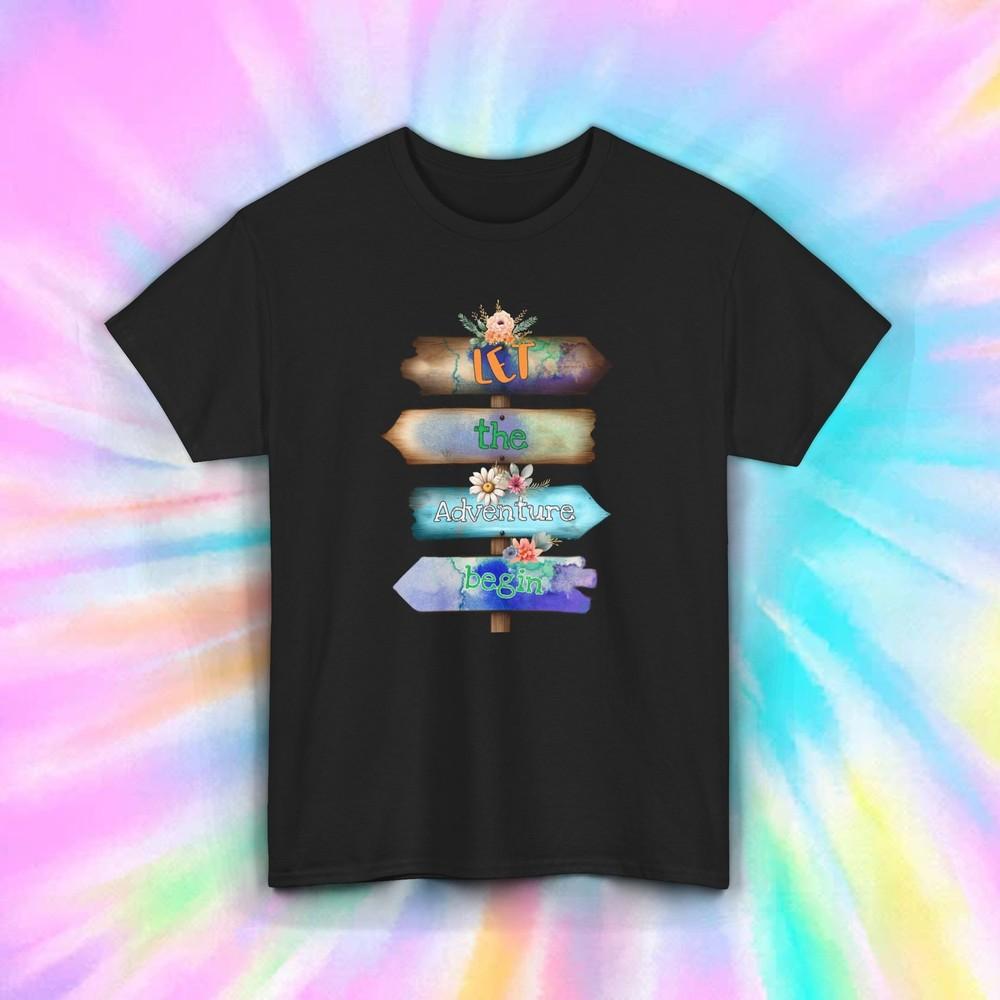 

Let the Adventure Begin Floral Travel Inspirational Shirt Gift Tee S-5XL 3XL
