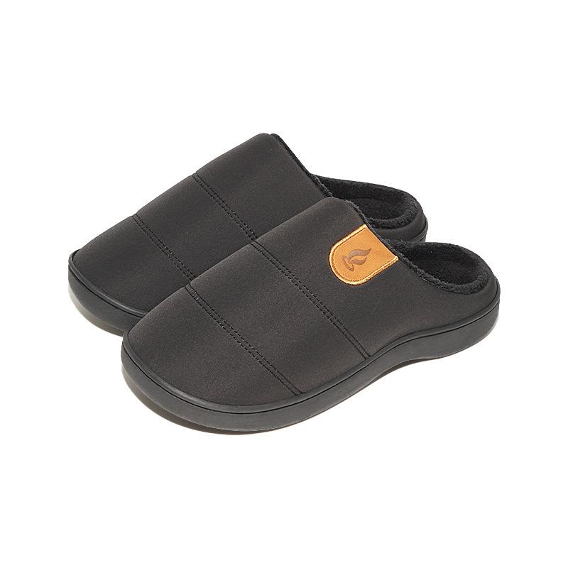 Cross-border spot tarpaulin fluffy slippers indoor home non-slip warm thick bottom velvet autumn and winter cotton slippers
