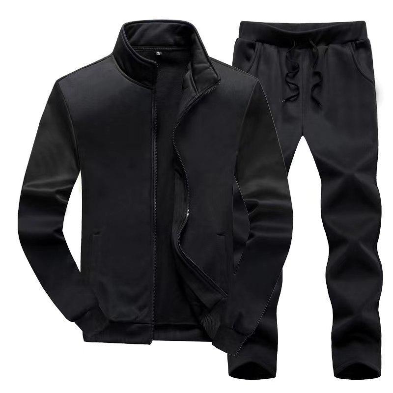 Herren Jacke Hose Einfarbig Streetwear Hautnah Beliebt Gerippte Bündchen Sweatshirt Schnürung Jogginghose