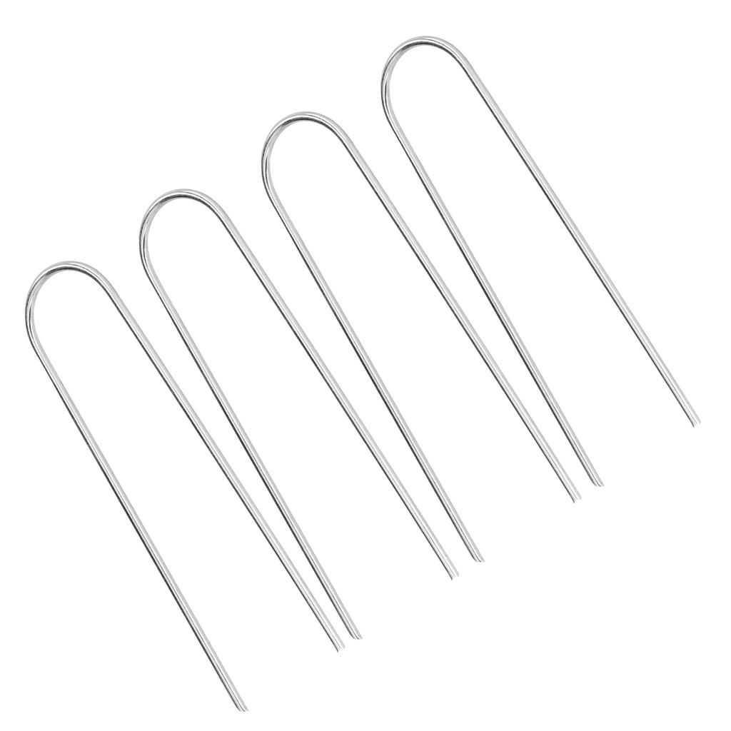 4 Pcs U Shaped Nail Tent Ground Staple High Hardness Stainless Steel Garden Pegs Securing Lawn Supplies
