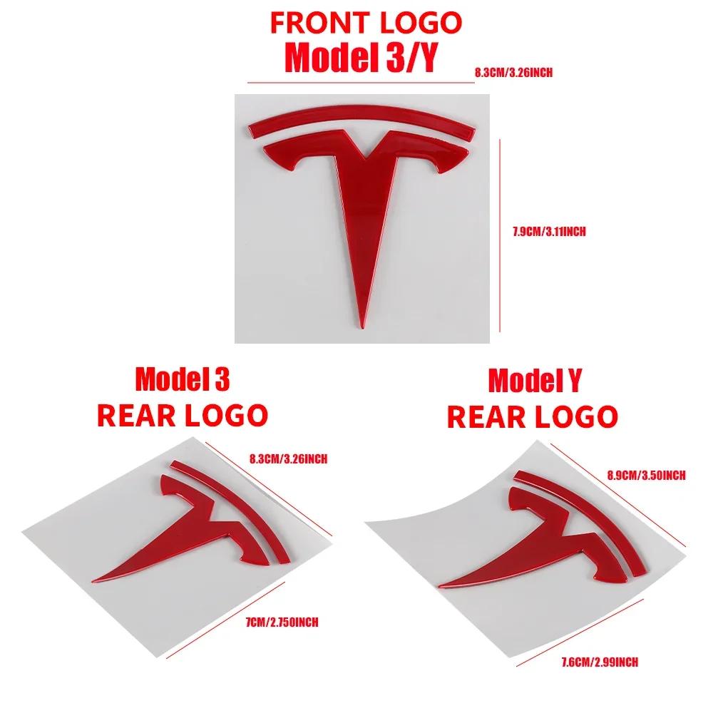 Car Sticker Tesla 1pcs ABS for Tesla Model 3 Mode Y Car Front Hood Logo Cover Emblem Sticker Styling Auto Body Rear Trunk Badge