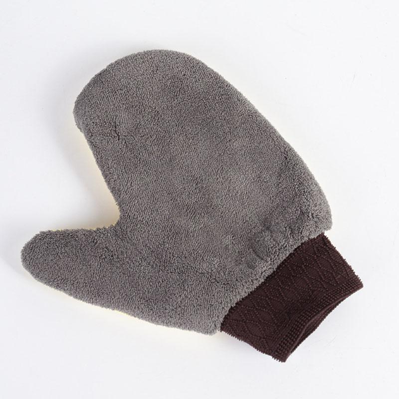1Pcs Car Wash Gloves Double-sided Thickened Coral Fleece Rubbing Thumb Gloves Decontamination Car Wash Tool Household