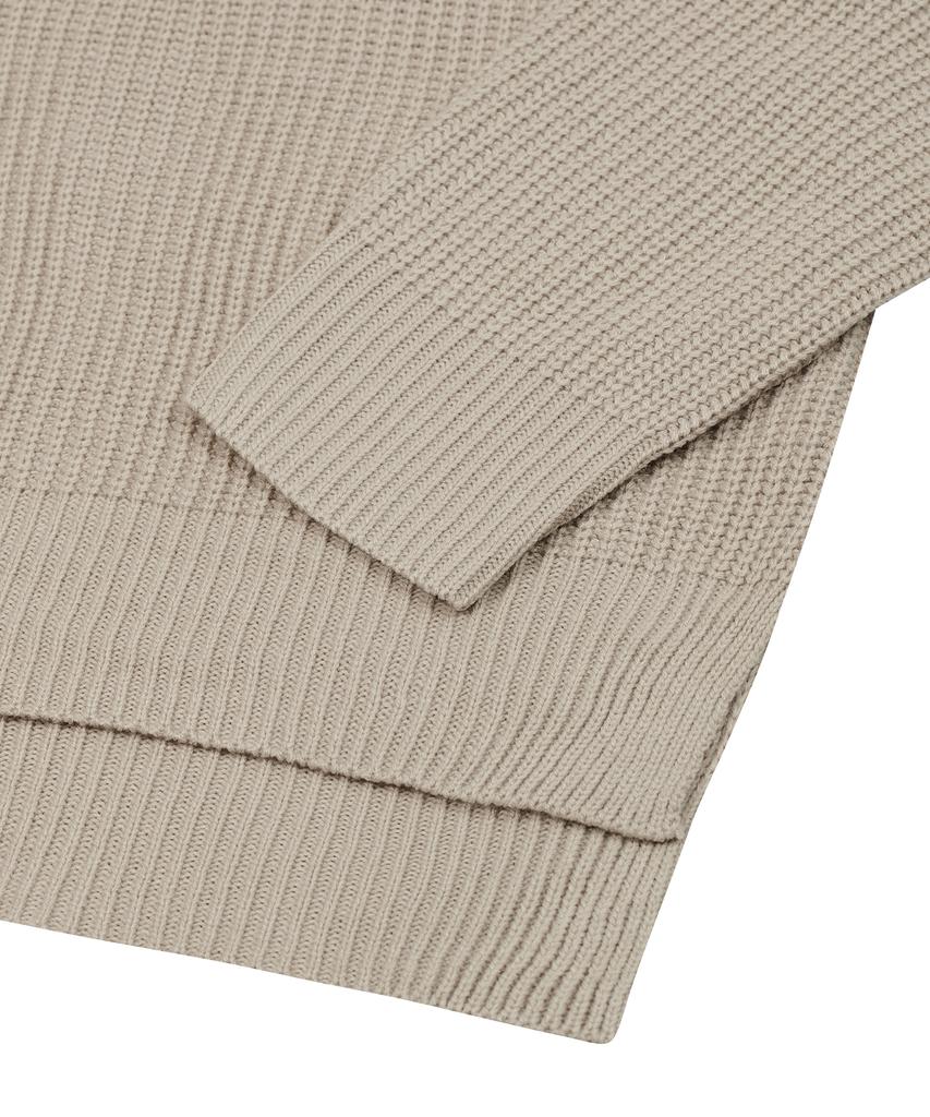 IRONYPORNO WHITELINE 86-Iro318 Round Side Slit Hacci Knit Pale Beige