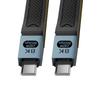 Cablecc 80Gbps 240W USB Male To Male Flat Version FPC Ribbon Cable with Black 5.0 E-Mark Chip, 13cm,