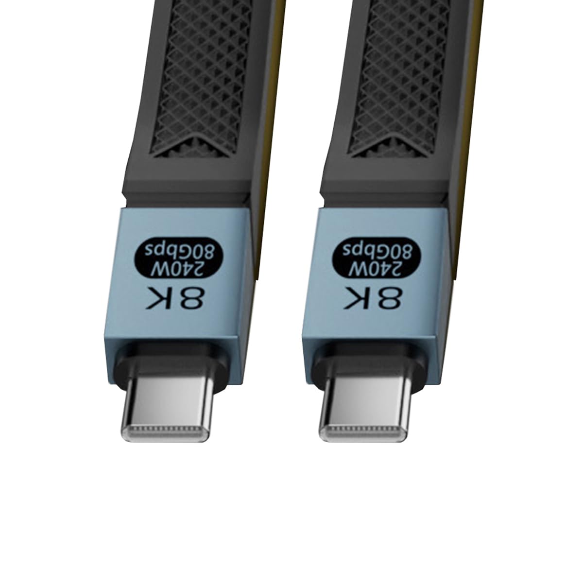 

Cablecc 80Gbps 240W USB Male to Male Flat Version FPC Ribbon Cable with Black 5.0 E-Mark Chip, 13cm,