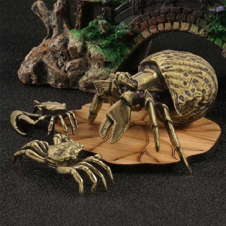 Metal Hermit Crabs Statue Decors Animal Figurine Decorative Ornament Collectible Figurine for Office Home Desktop Decors
