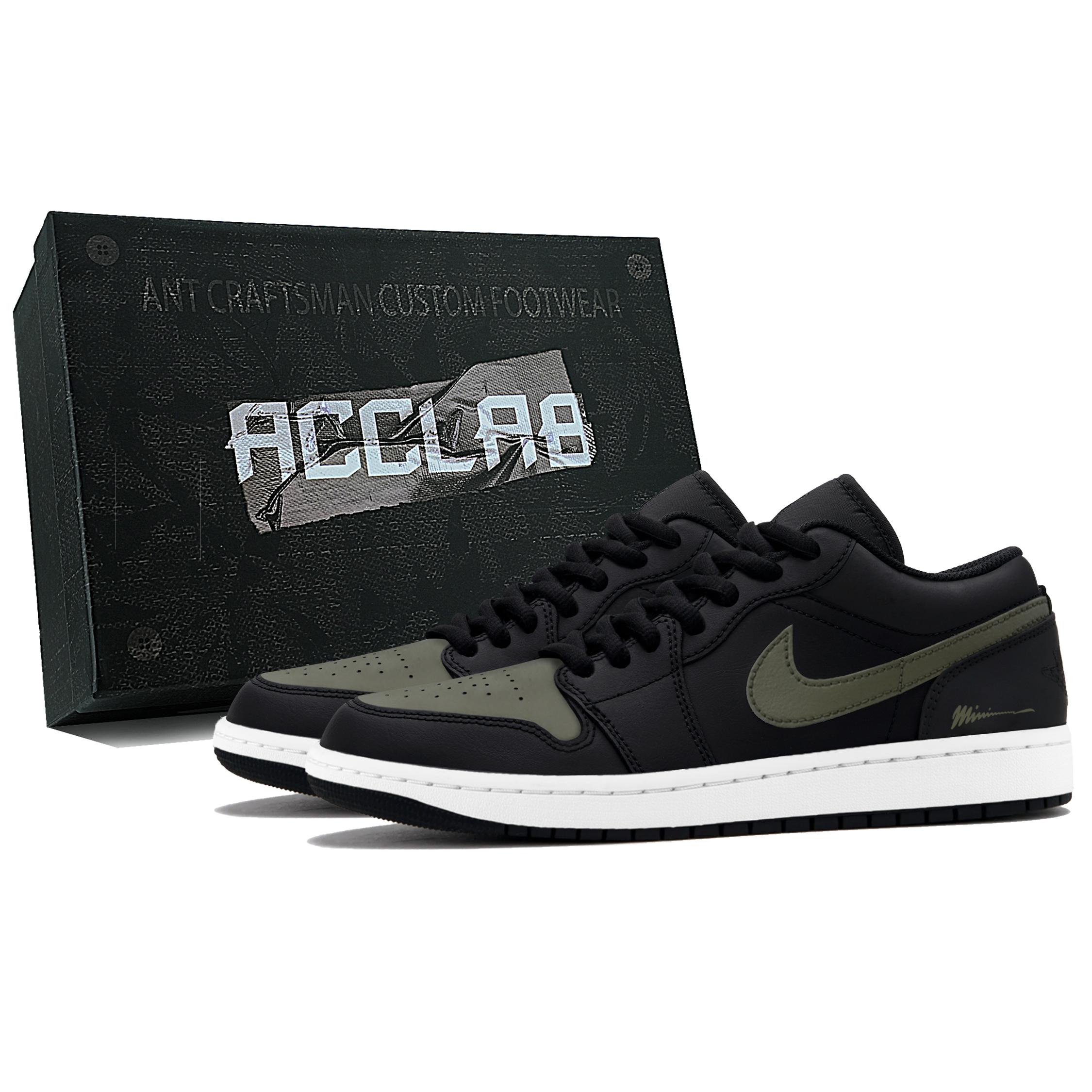 

Jordan Air Jordan 1 Low top Vintage Basketball Shoes Unisex Olive Green 553558-040(Team975--) 42.5