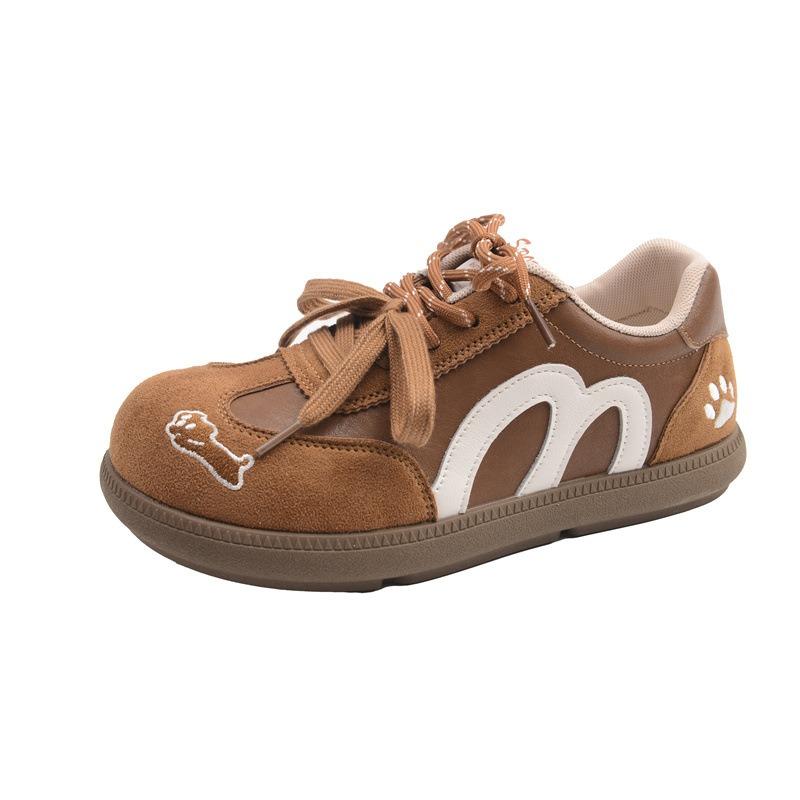 Retro double lace-up niche trendy flat-bottomed comfortable casual shoes autumn new commuting versatile