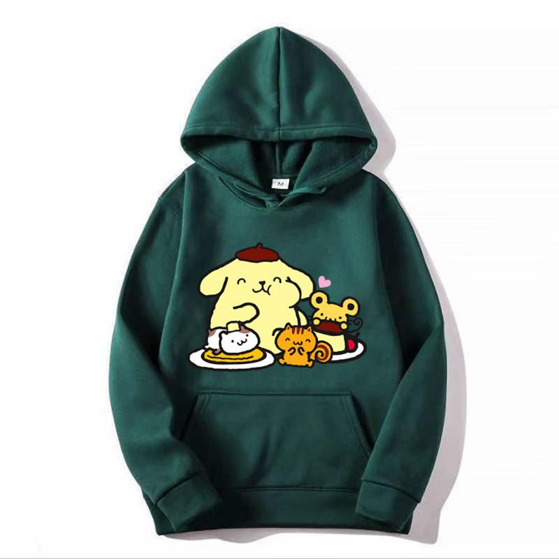 2025 new fashion Men's and women's hooded sweatshirts Purin cartoon fluffy sweater couple's yellow sportswear spring autumn