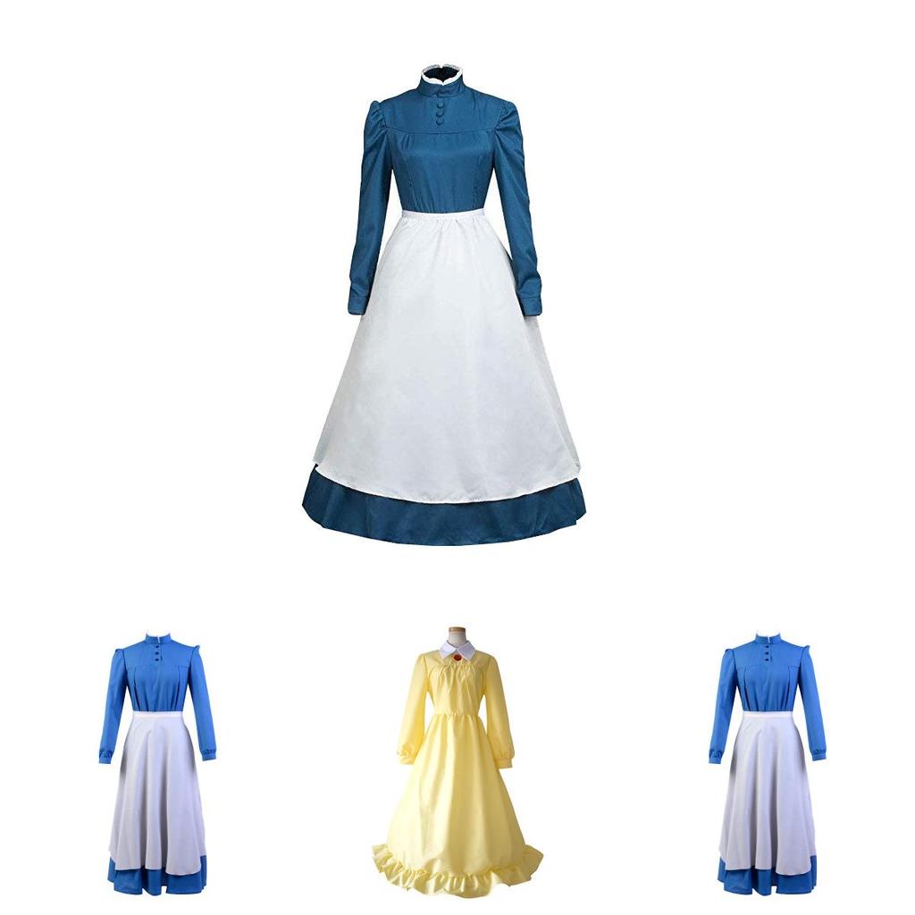 Howl's Moving Castle Sophie Women Buttoned Chest Dress Cosplay Uniform