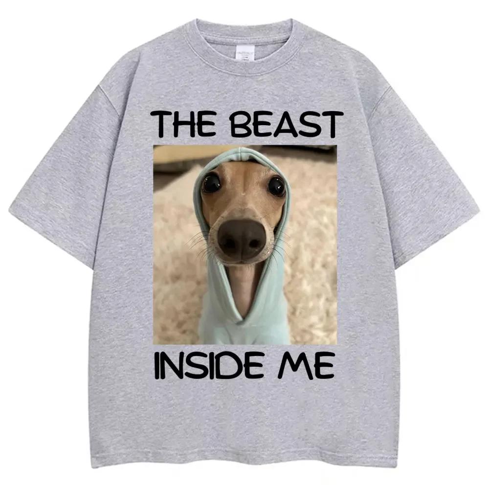 Camiseta The Beast Inside Me Funny Dog Memecamisetas De Moda Para Mujer De Alta Calidad Camisetas Informales Ropa De Calle