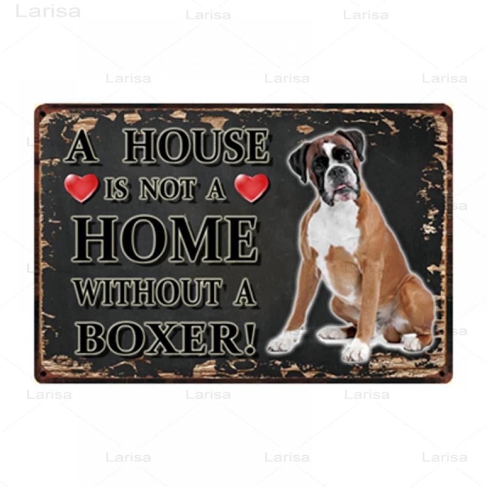 Pets Animal Dog Metal Poster Pitbull Bulldog Chihuahua Tin Sign Vintage Plate Home Decor Bar Pet Shop Wall Art Metal Painting