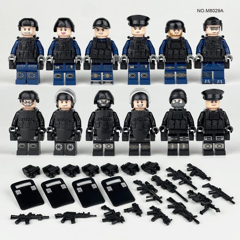 Building Block Military Minifigures Police Special Forces Minifigures Assemble Toys Year-Old Boy Birthday Model