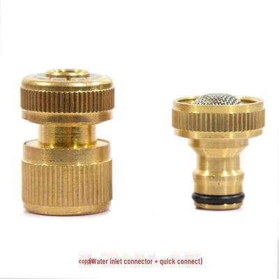 Full Copper Quick Connector for Household Car Wash - 4/6-Point Water Inlet Pipe Joint.