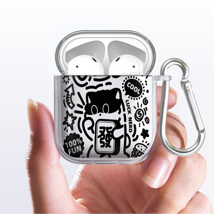 Cartoon Mahjong Kitten Clear Earphone Cases Cover Case For Airpods 3 1 Pro2 2 Pro 4 Pro3