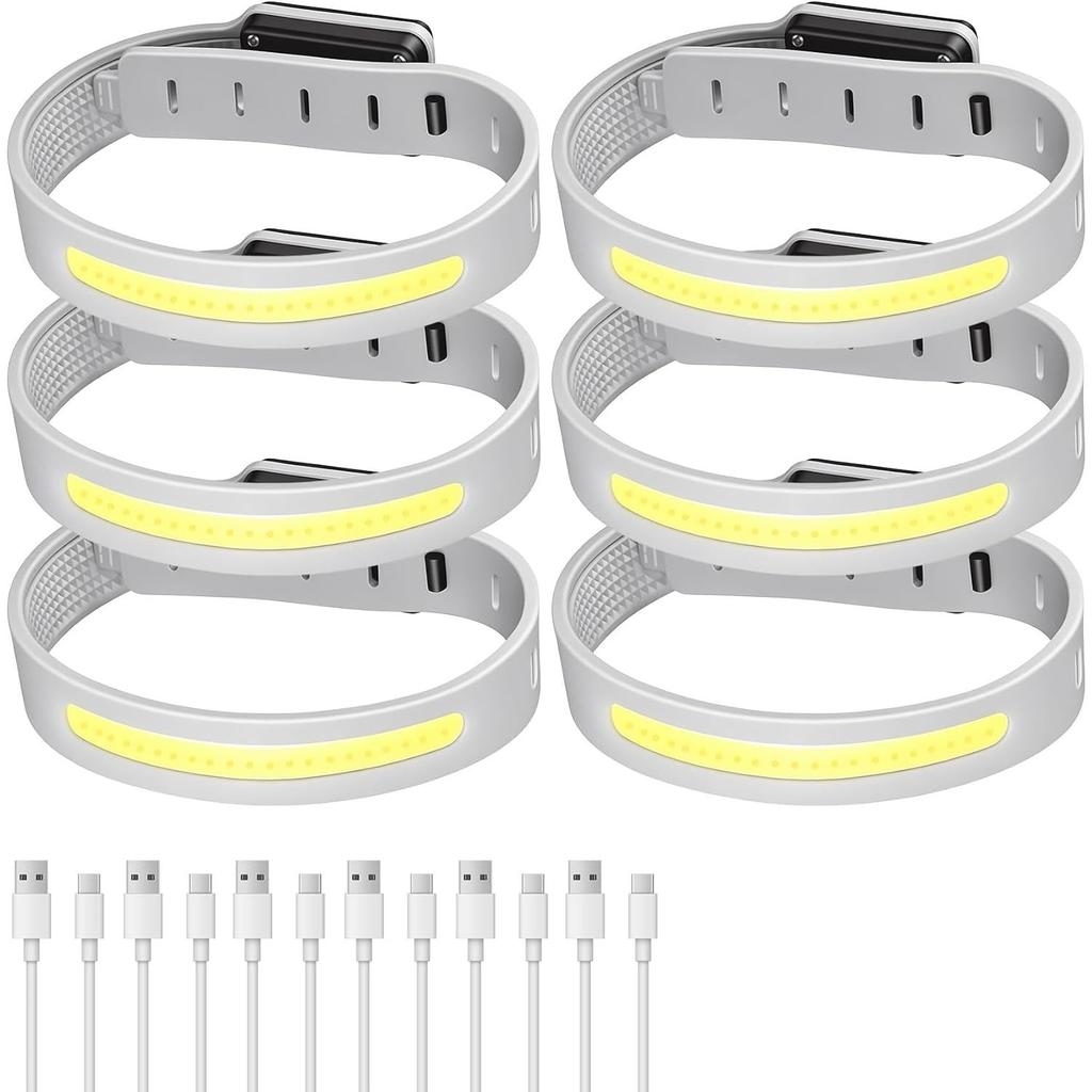 Running Lights 6-Pack, LED Rechargeable Armband Running Lights for Runners – These Wrist Lights are Ideal for Night Running, Jogging, Walking