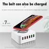 6-Port USB Qi Fast Wireless Charger Dual Quick Charge QC3.0 Charging Station