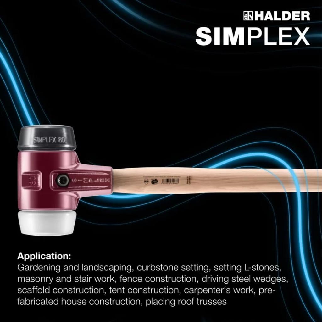 HALDER Simplex Sledge Hammer Rubber Polyethylene Diameter 80 (Black) (White) 3027.081