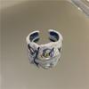 Fashionable Dripping Oil Open Ring with Unique Color Inlay for Women Adjustable Size Opening Ring Ceramic Jewelry Gift